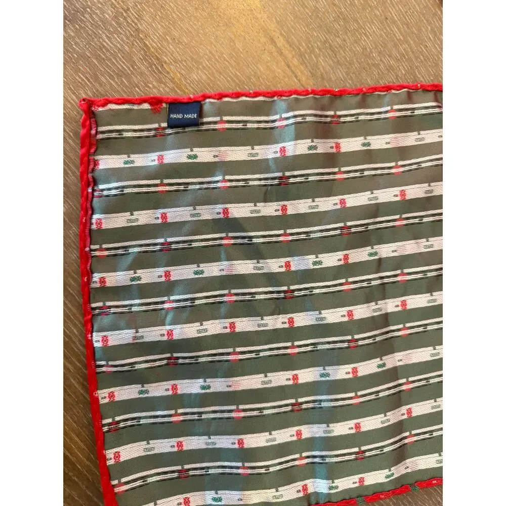 Hisdern Holiday ornament bow tie and pocket square set adjustable up to size 18